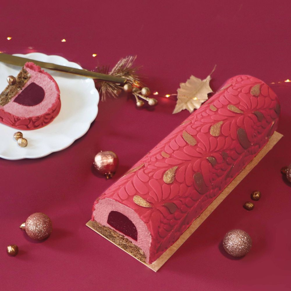 Bûche Backform-Set Ondine mit Insert & Strukturmatte