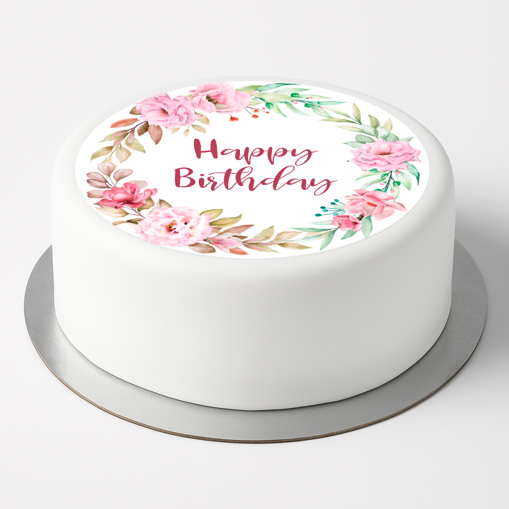 Tortenaufleger Happy Birthday Oblate 19 cm