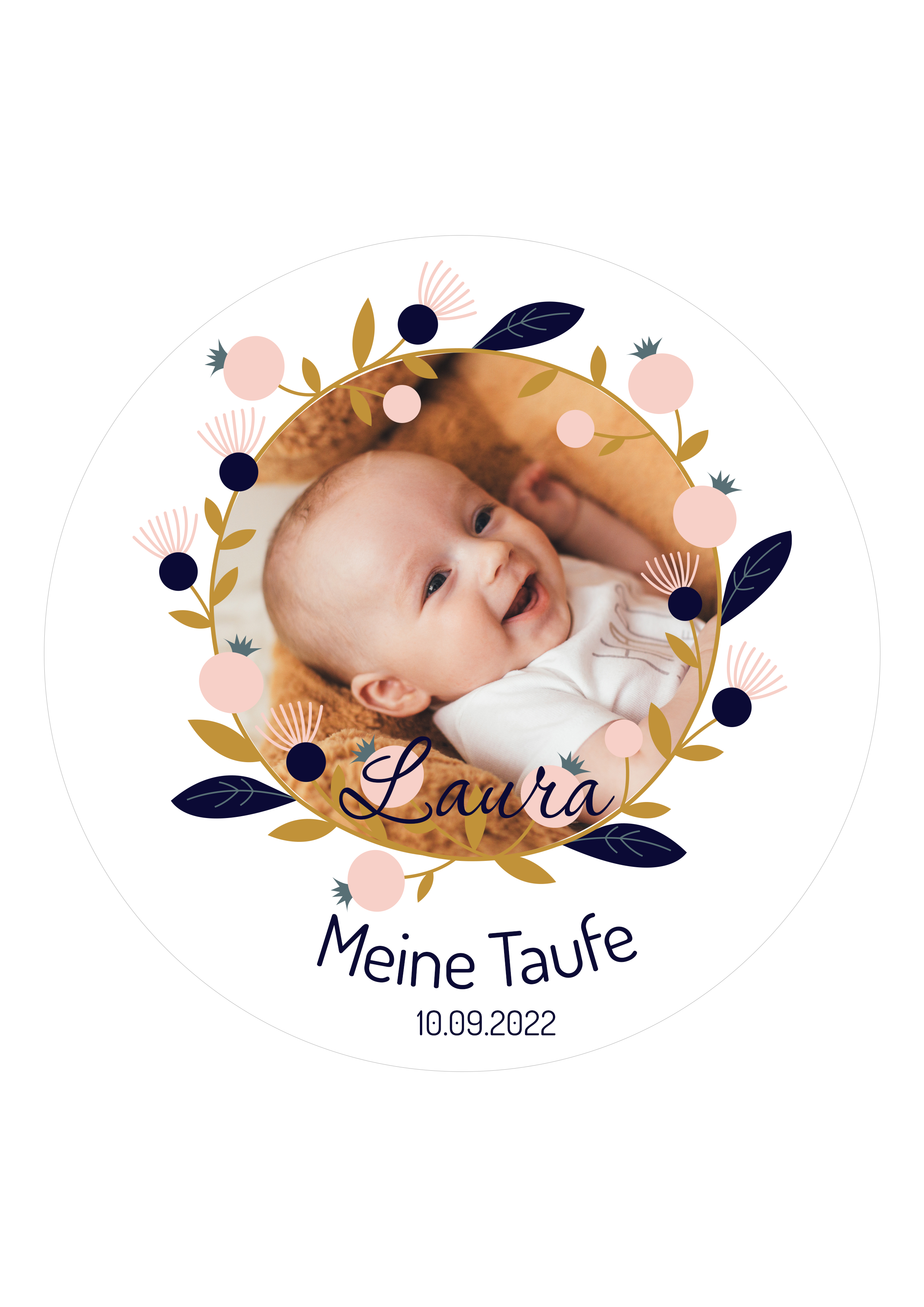 Fotoaufleger Taufe personalisiert