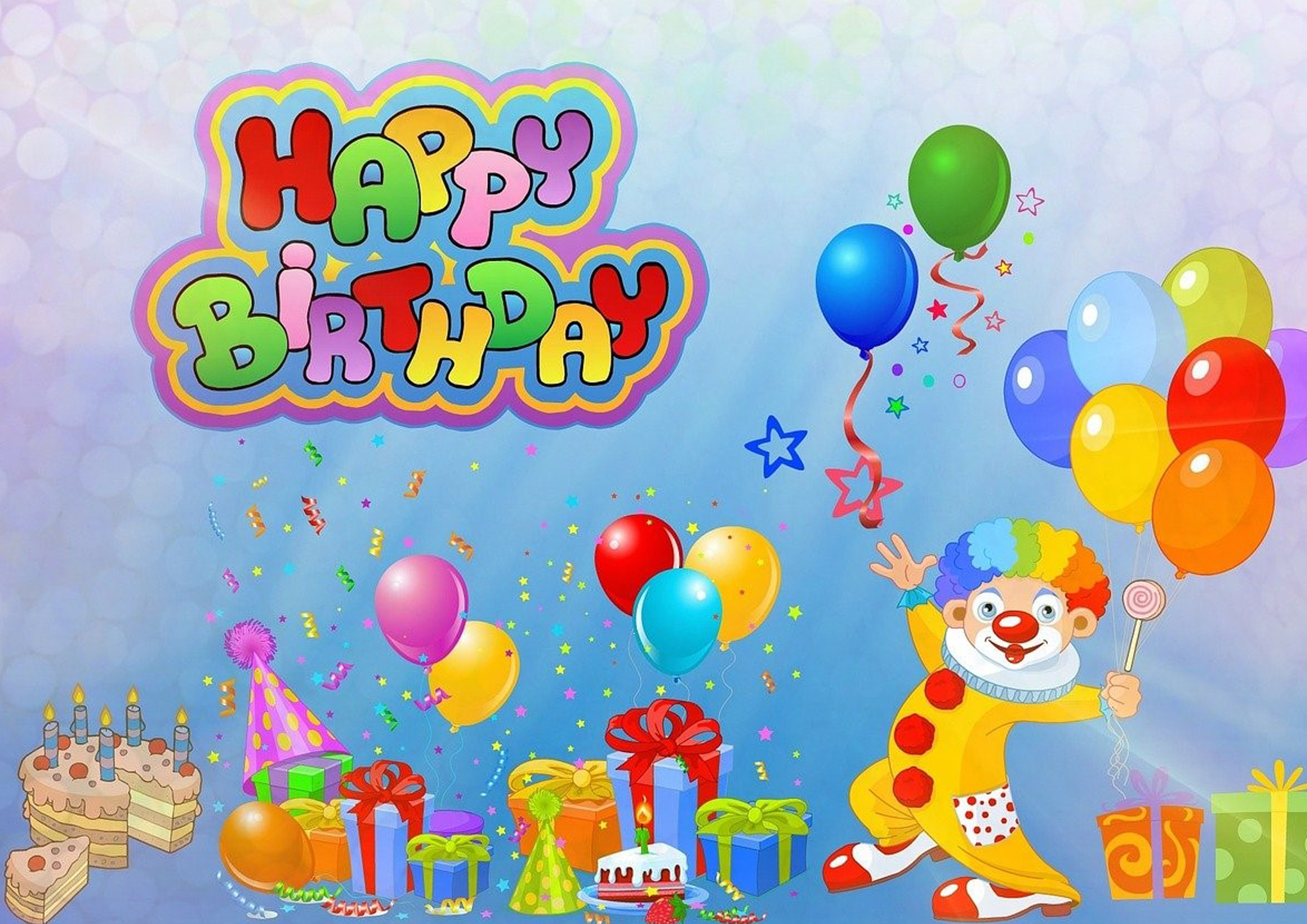 Tortenaufleger Kindergeburtstag – Clown mit Ballons „Happy Birthday“