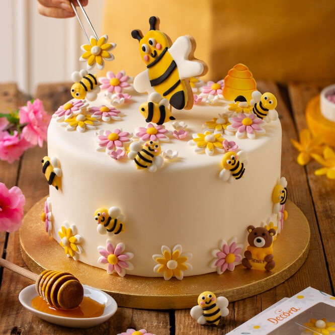 Zuckerdekoration Bienen & Bären – Handgemacht, 6-teilig