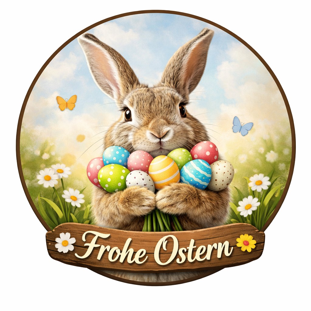 Tortenaufleger „Frohe Ostern“ mit Hase