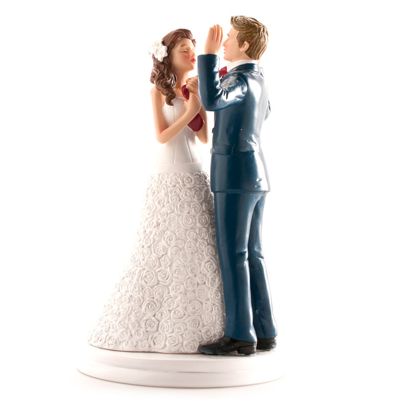 Hochzeitspaar Hände hoch 20 cm – originelle Tortendeko für Hochzeitstorten