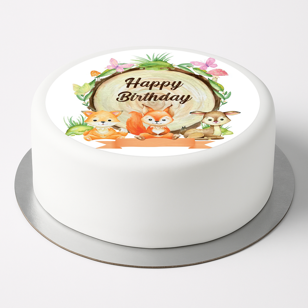 Tortenaufleger Waldtiere Geburtstag