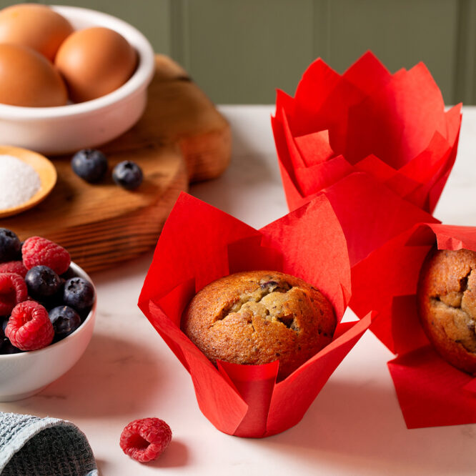 Tulpen-Muffinförmchen Rot – 24 Stück