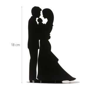 Cake Topper Brautpaar mit Kind aus Metal