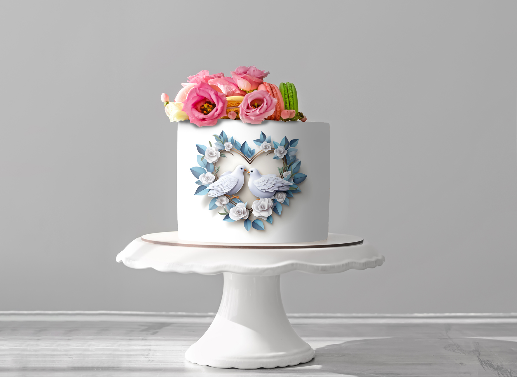 Deko Fondant Hochzeit Tauben