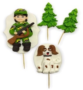 Jäger Cake Topper aus Fondant – handgefertigte Tortendekoration für Jagd- & Wald-Torten