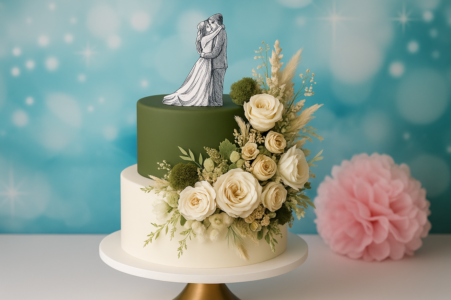 Cake Topper Brautpaar – Elegante Tortendeko für Hochzeitstorte & Verlobungsfeier