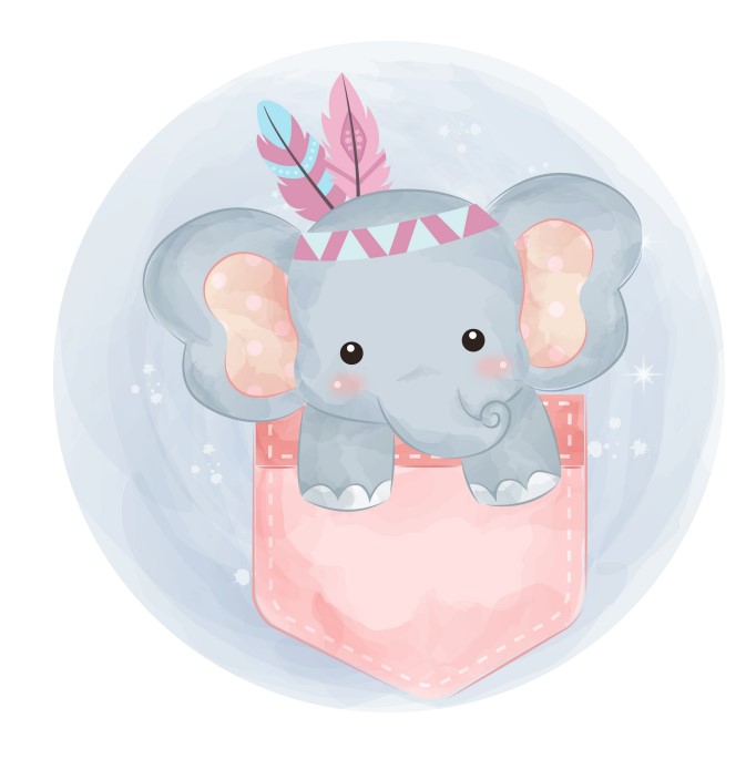 Muffinaufleger Elefant mit Federn – Boho Cupcake Deko für Babyshower & Geburtstag