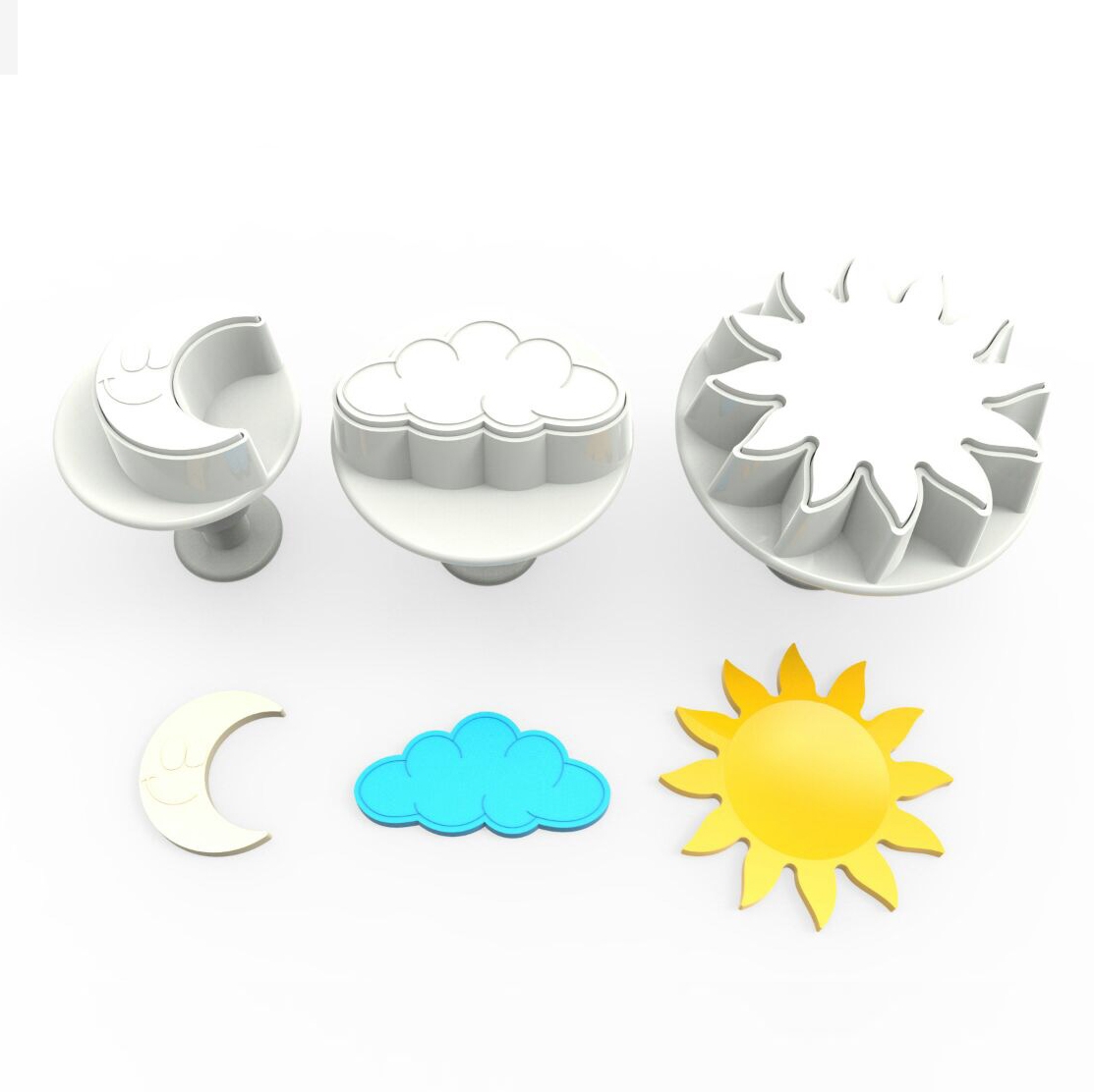 Ausstecher-Set Sonne, Wolke & Mond