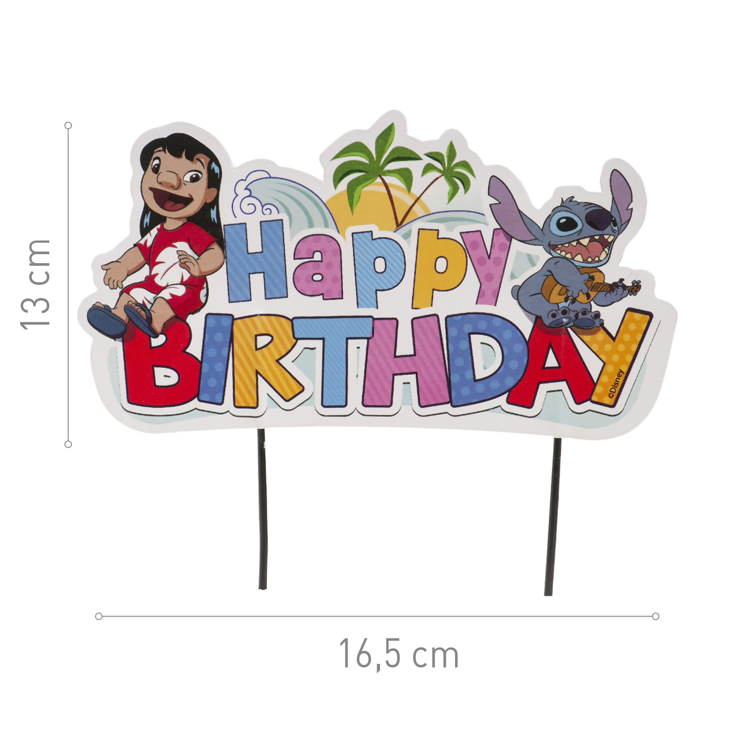 Cake Topper „Stitch“ – 17,5 cm Papier-Tortenstecker