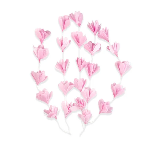 Rosa Sakura-Zweig aus Wafer Paper – 5-teilig