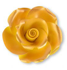 Zuckerrose XL – Essbare Tortenblume in Gold (Ø 8 cm)
