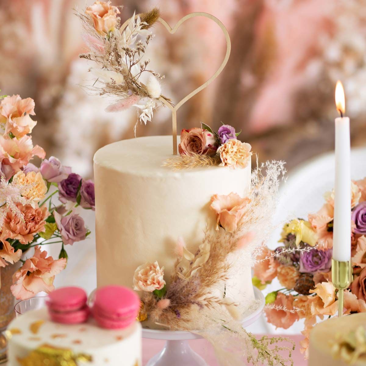 Cake Topper Herz Holz
