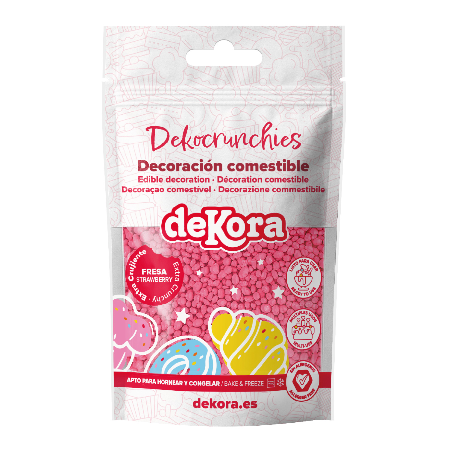 Dekocrunchies Erdbeere 100 g – knusprige Zuckerperlen Strawberry