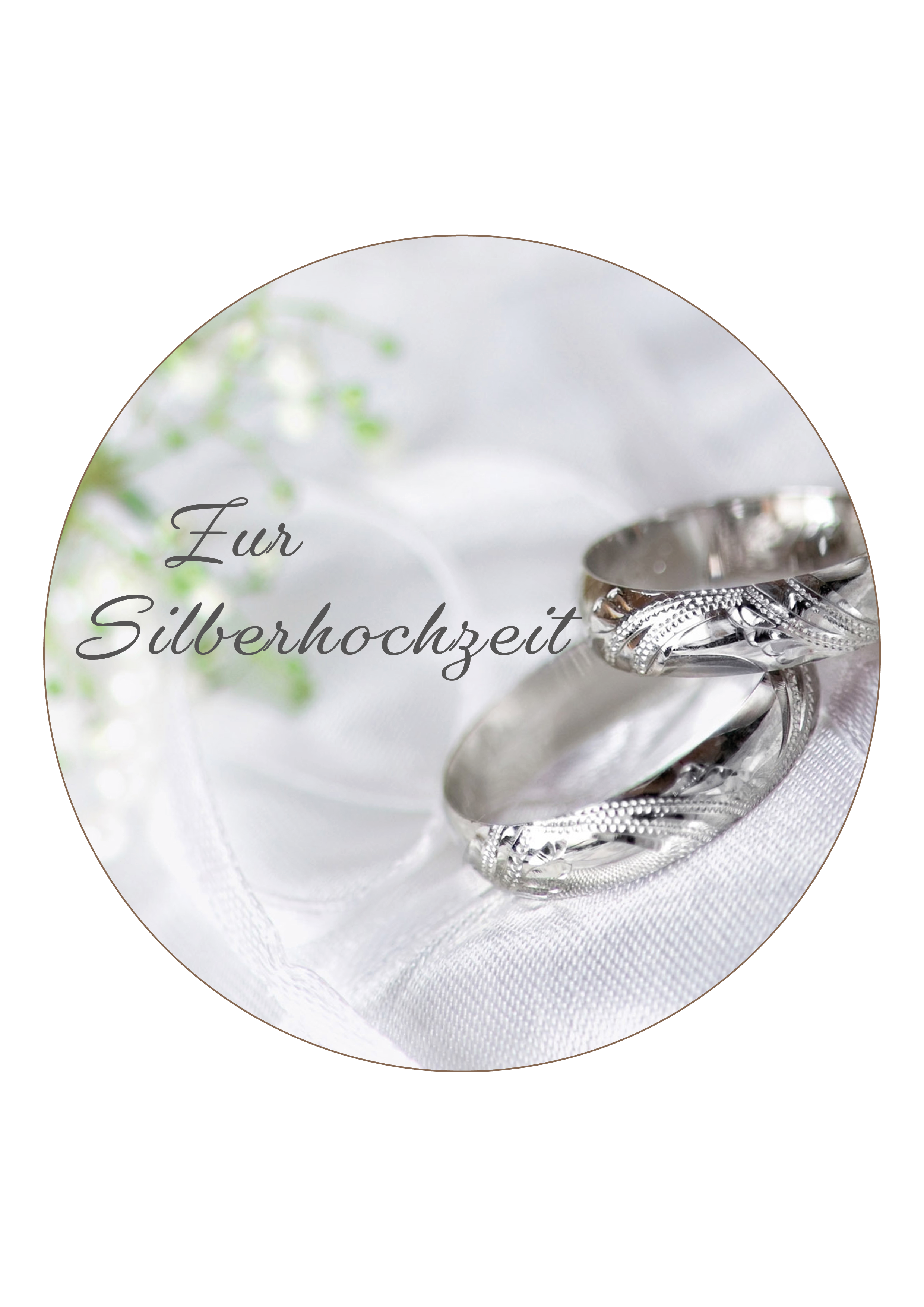 Tortenaufleger Silberhochzeit