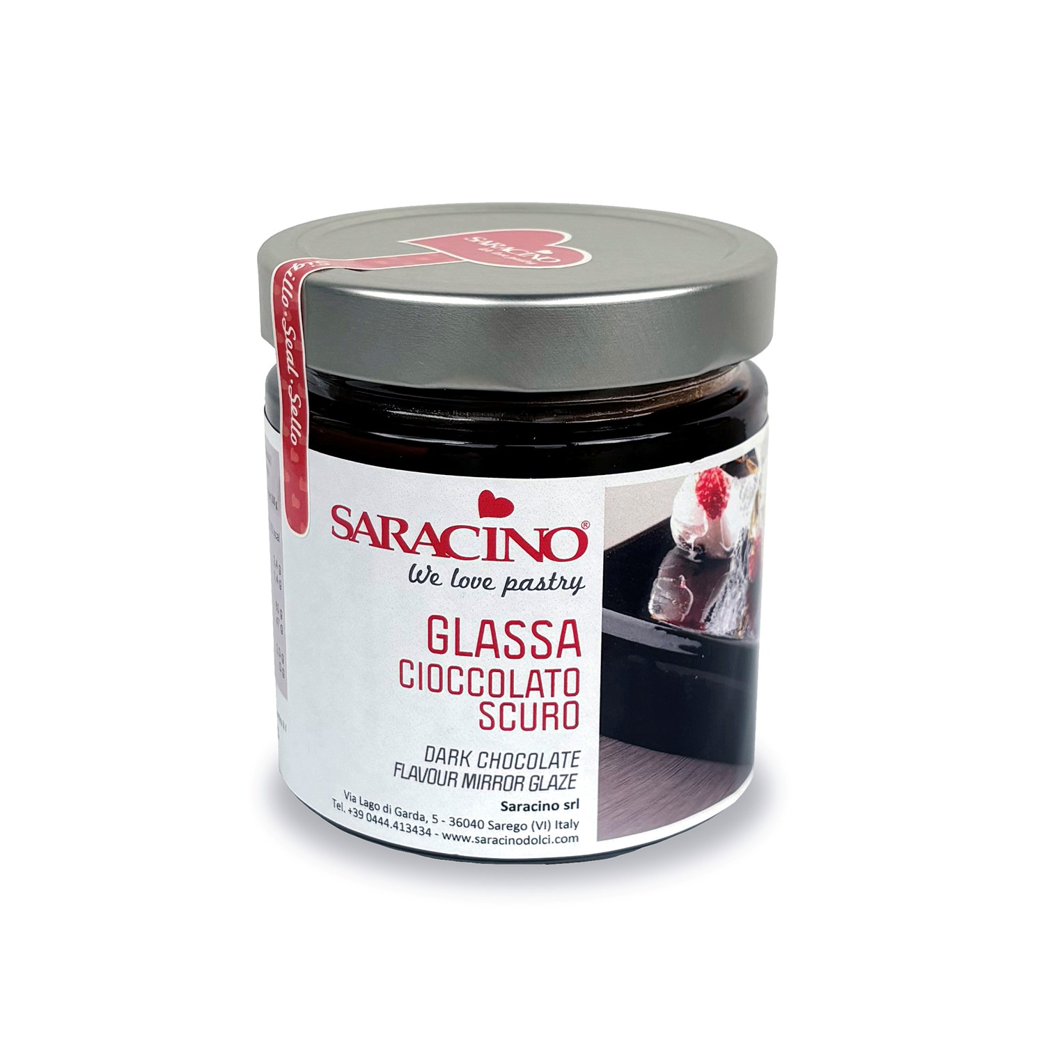 Mirror Glaze Spiegelglasur 350g dunkle Schokolade Saracino
