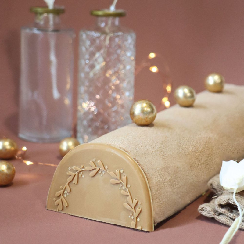 Silikonform für Bûchen-Endstücke & Schokoladendekore – für festliche Weihnachtsdesserts