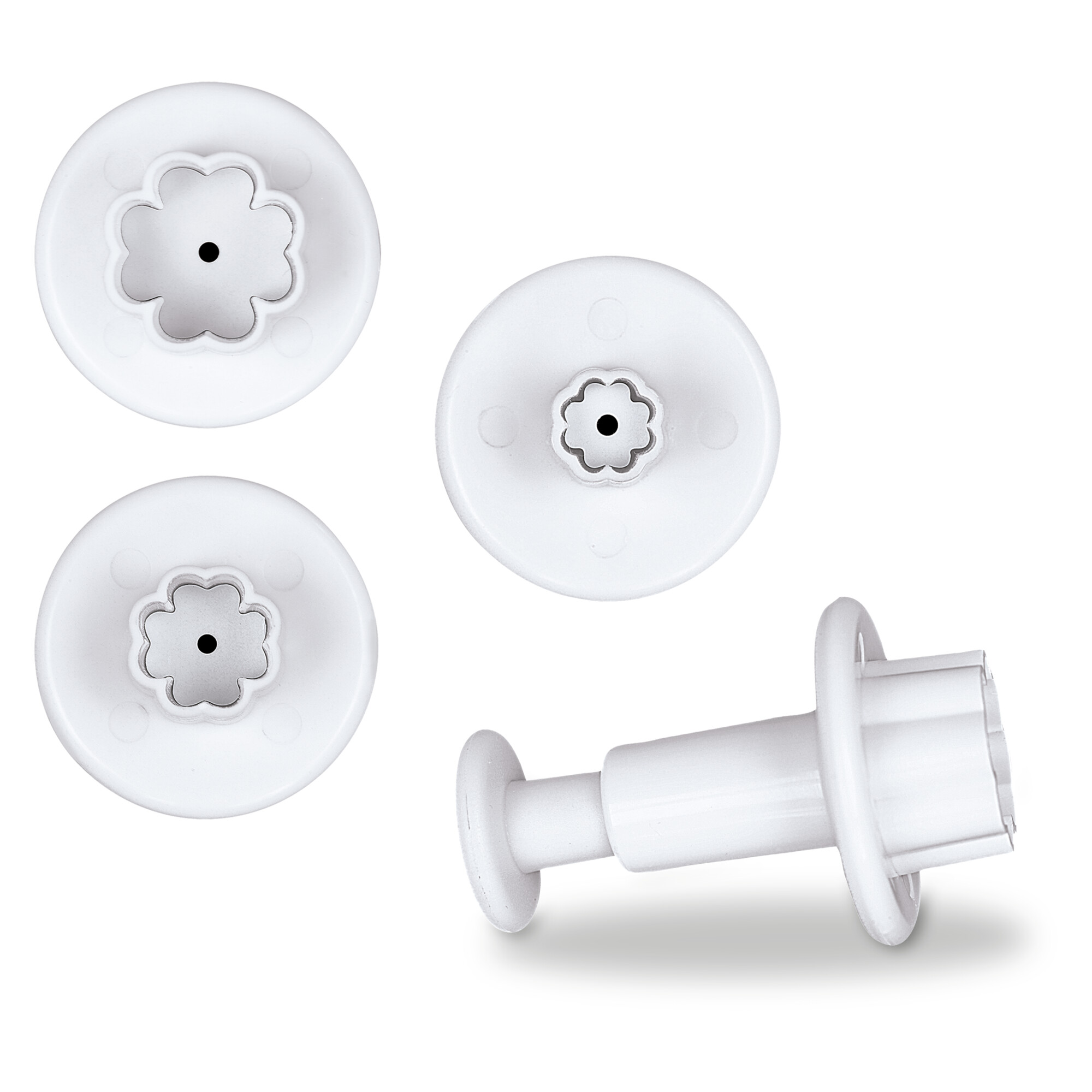Ausstecher Set mit Auswerfer Glücksklee Mini  3-teilig