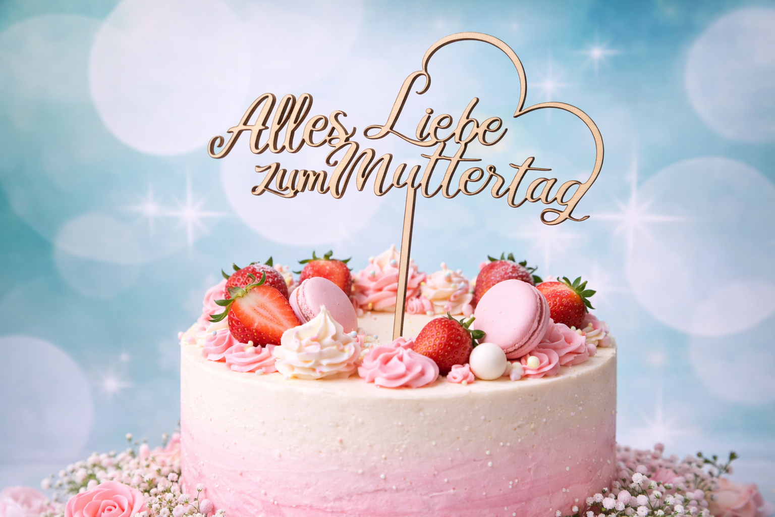 Cake Topper „Alles Liebe zum Muttertag“ T1