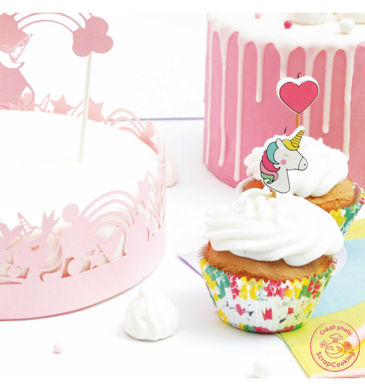 Einhorn Cupcake Deko-Set – 24 Förmchen & 24 Cake Topper