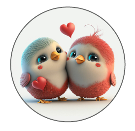 Muffinaufleger „Vogelpärchen in Love“