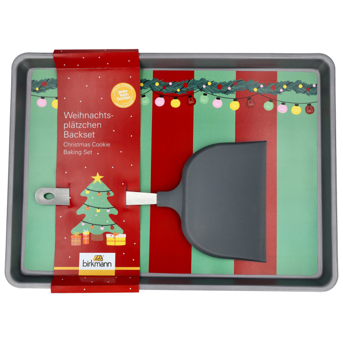 Weihnachts-Plätzchen Back-Set 2-teilig – Backblech mit Heber