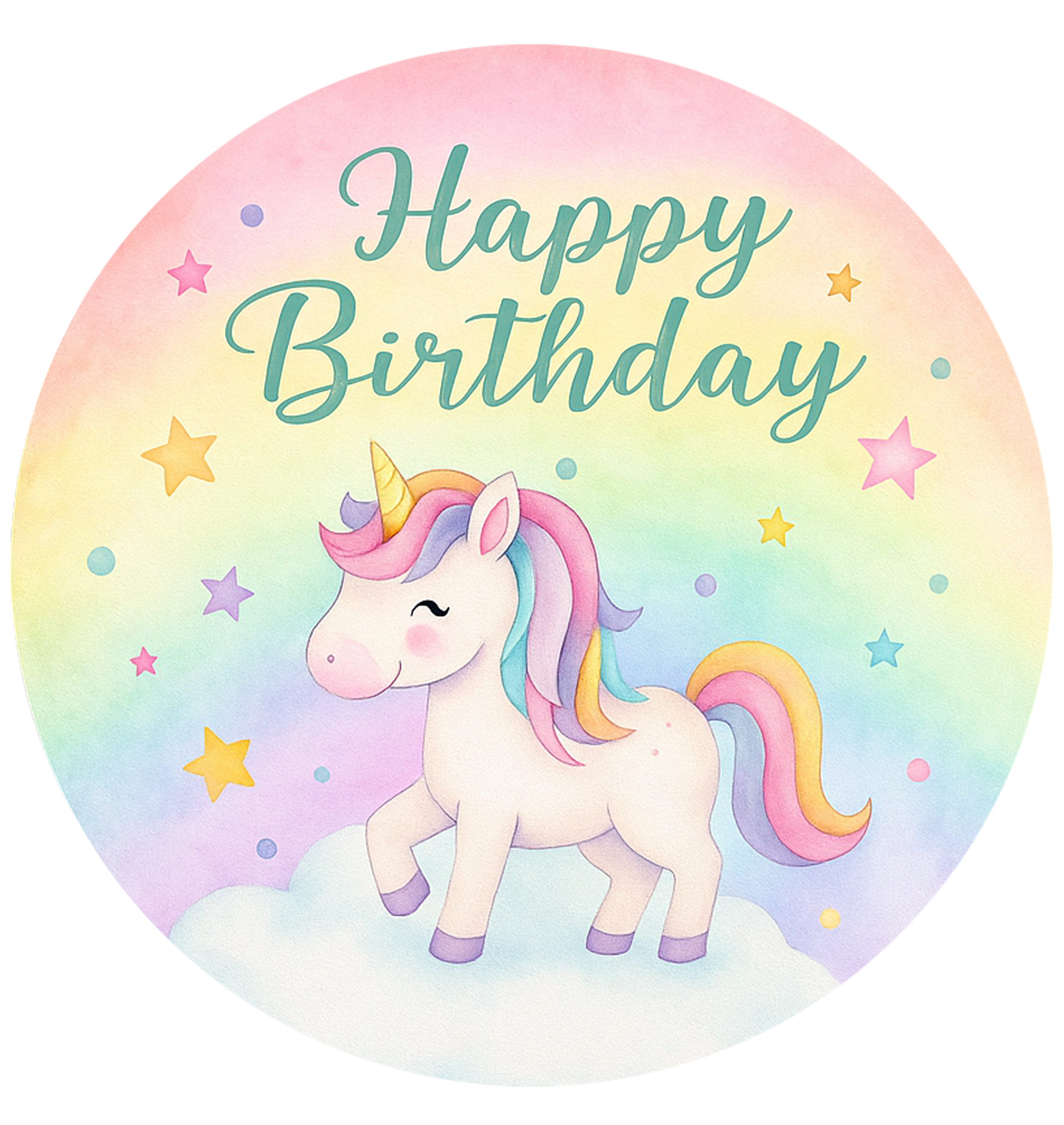 Tortenaufleger „Geburtstag Einhorn“