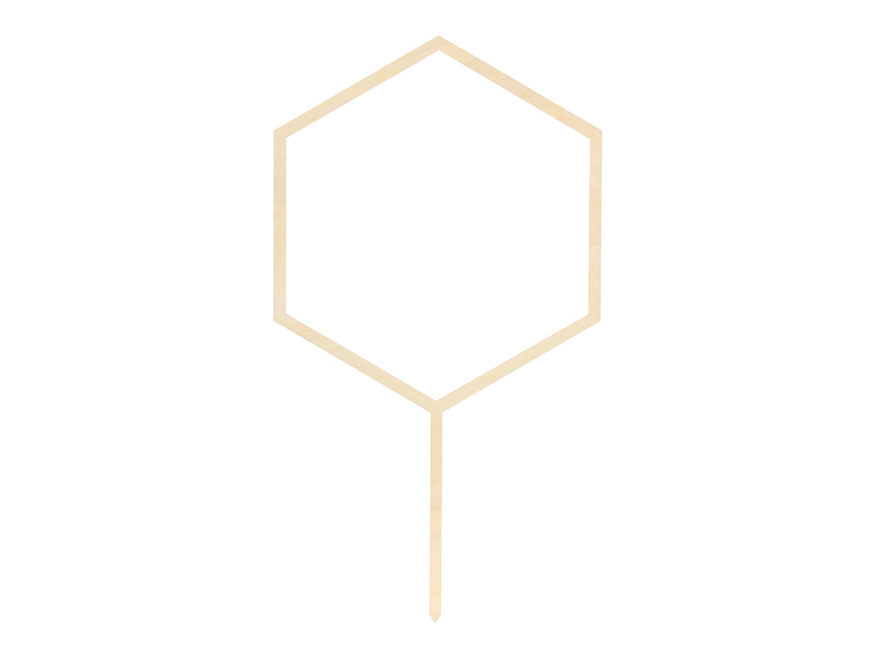 Cake Topper Sechseck Holz