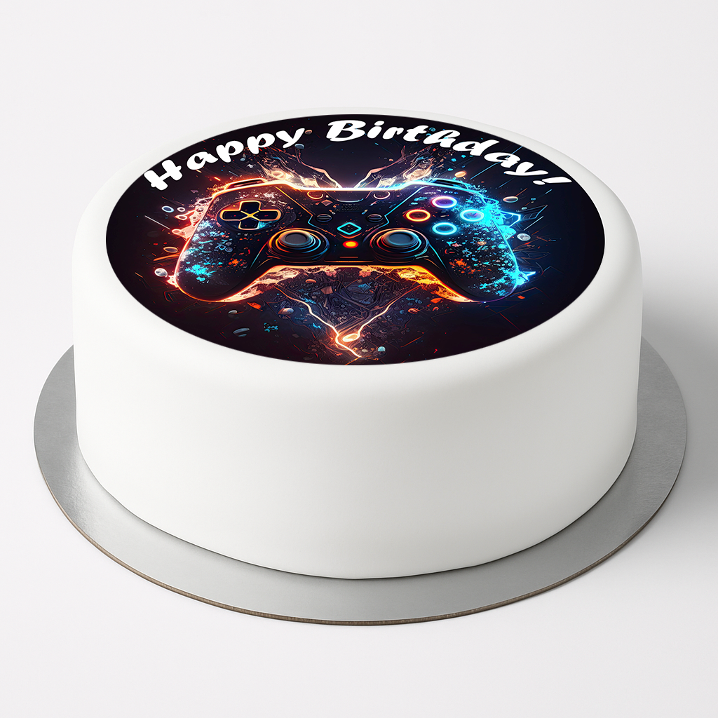 Tortenaufleger Gaming Controller „Happy Birthday“