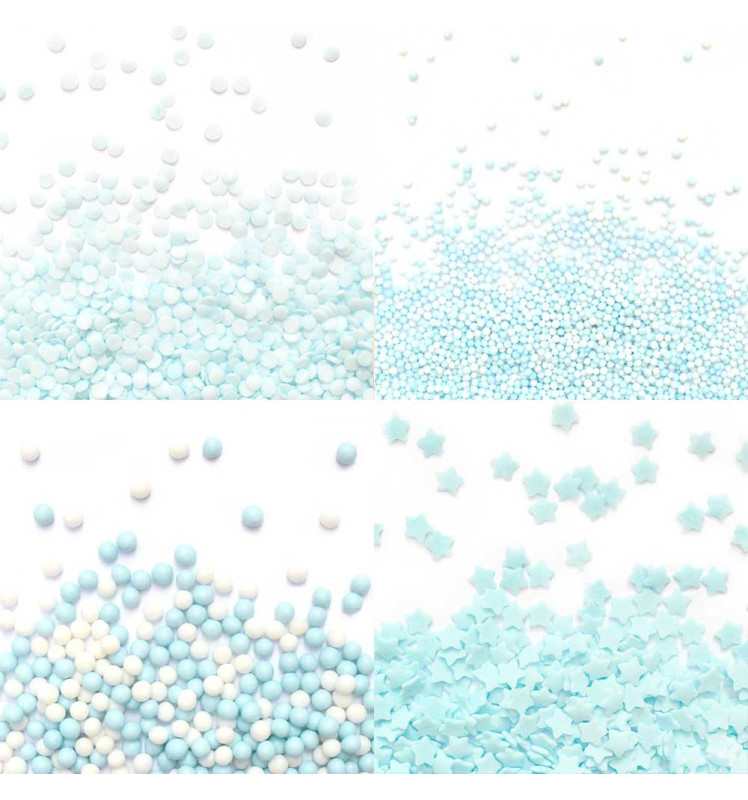 Zuckerdekor-Mix „Blue“ – 64 g (4 Sorten im Set) Eiskönigin