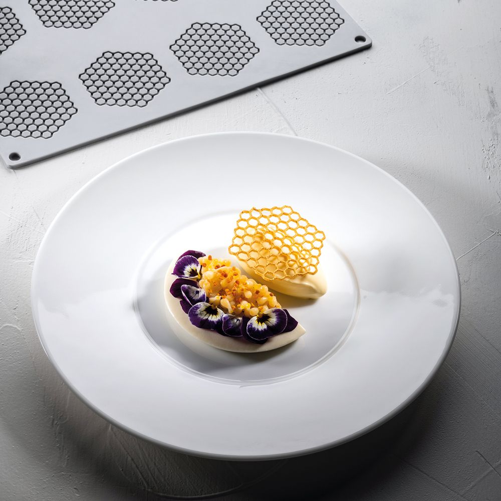 Hippenmatte Bienenwaben – Silikon-Backmatte für kreative Strukturen