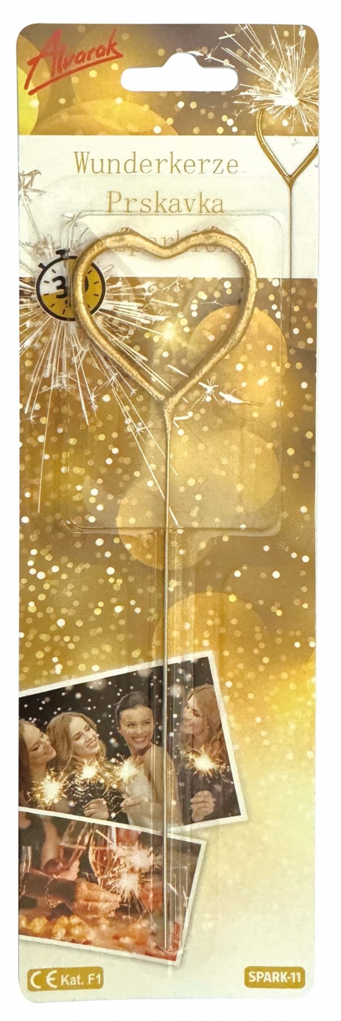 Wunderkerze Herzform Gold
