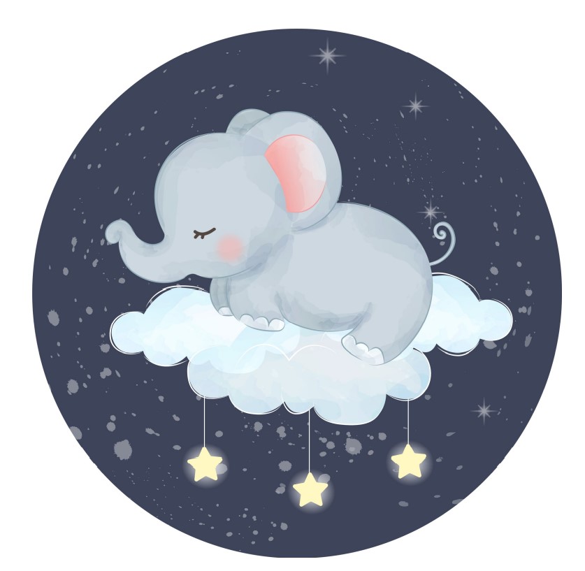 Muffinaufleger Elefant mit Sterne – Baby Party Cupcake Deko