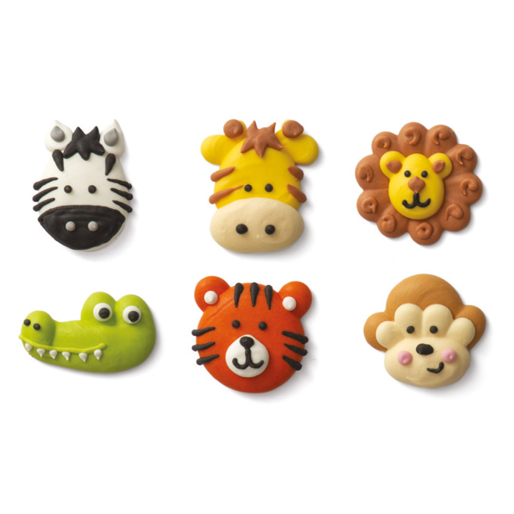 Zuckerfiguren Dschungeltiere – 6 Stück | Decora