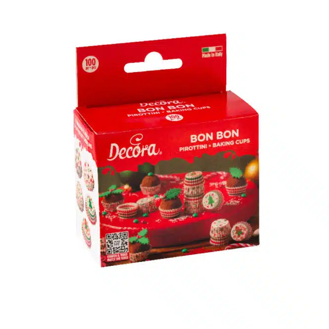 Weihnachtliche Bonbon- Mini-Muffinförmchen – 100 Stück