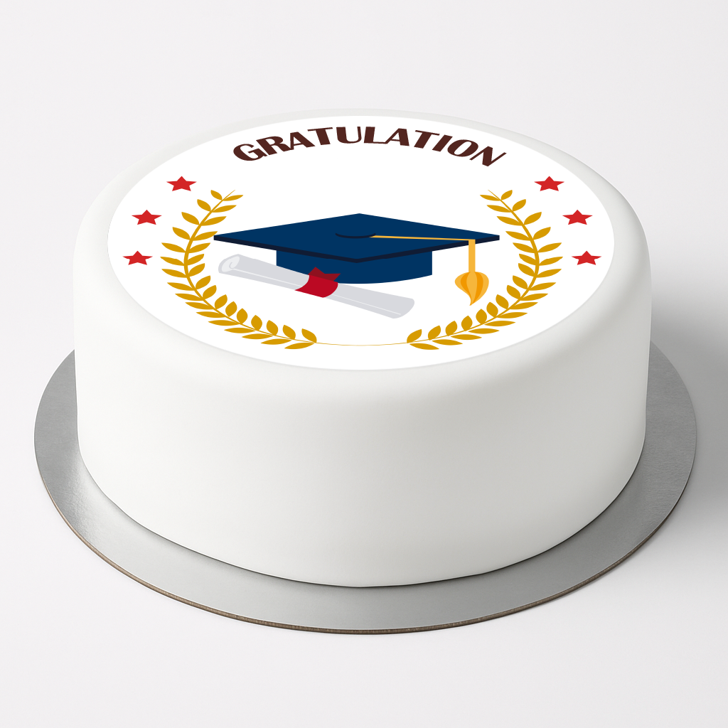 Tortenauleger "Gratulation" für Sponsion Matura Abitur 19 cm