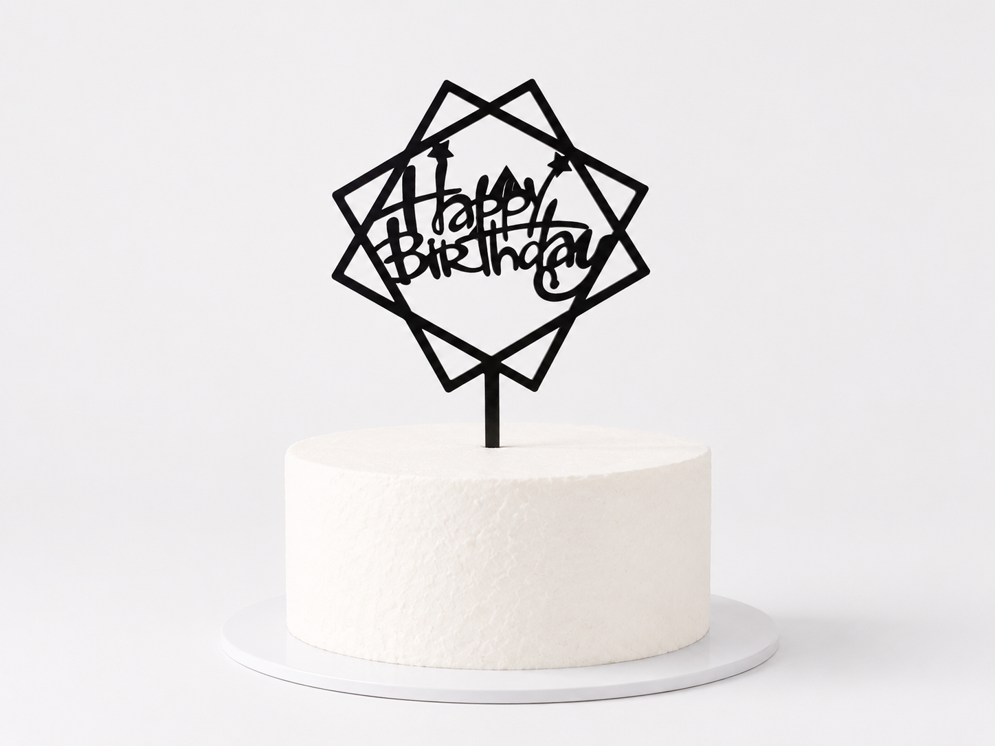 Caketopper "Happy Birthday" – Schwarz T2