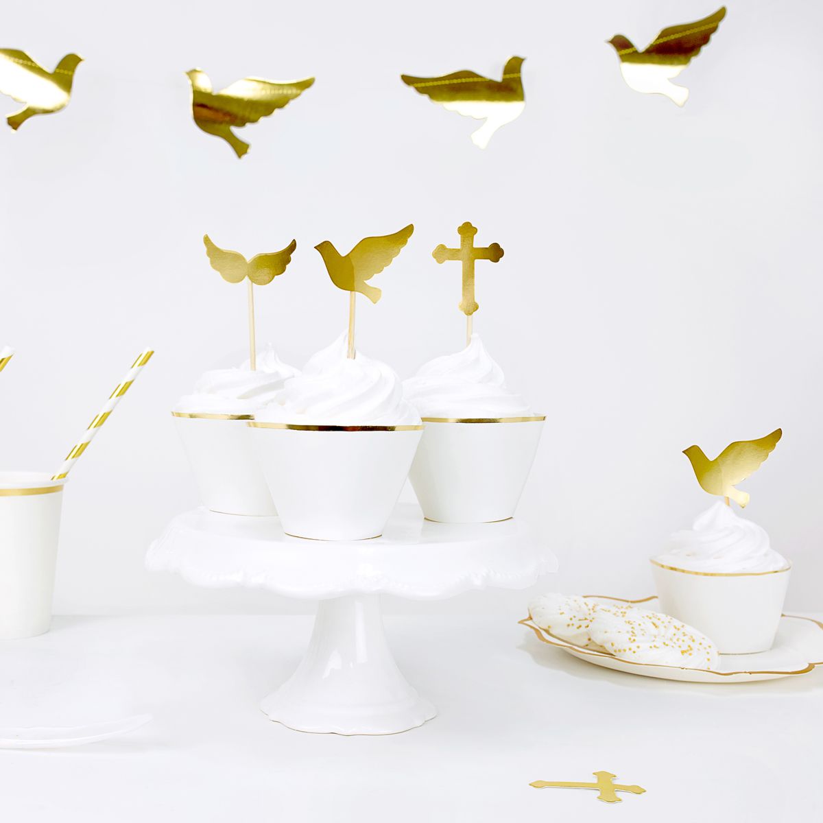 Cake Topper Erstkommunion gold T1