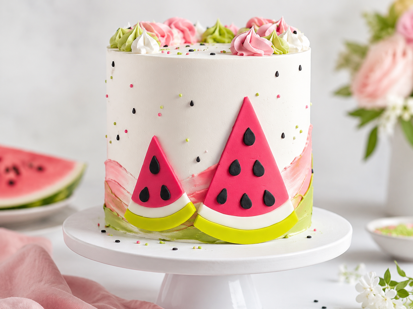 Fondant-Wassermelonen – 2-teiliges Tortendeko-Set