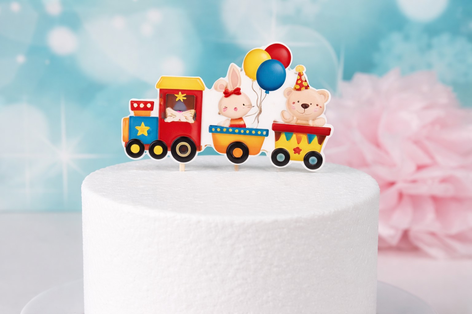 Cake Topper Zug aus Fondant – handgefertigte Tortendekoration für Kinder- & Eisenbahn-Torten