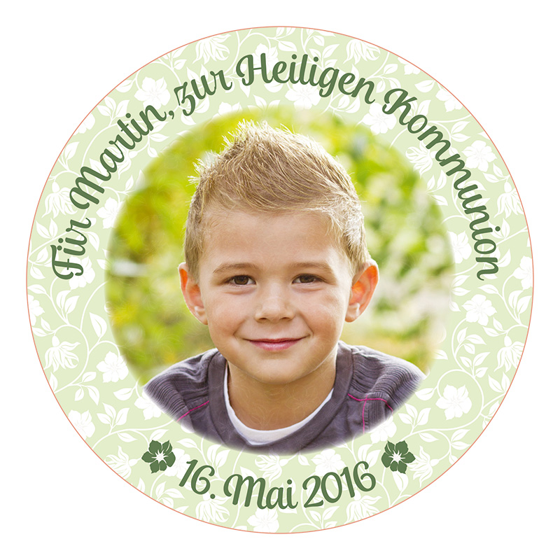 Fotoaufleger Kommunion grün