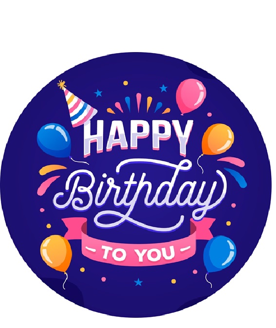 Detailansicht der essbaren Muffinaufleger Happy Birthday auf Oblate Deluxe – zum Ausschneiden und Auflegen