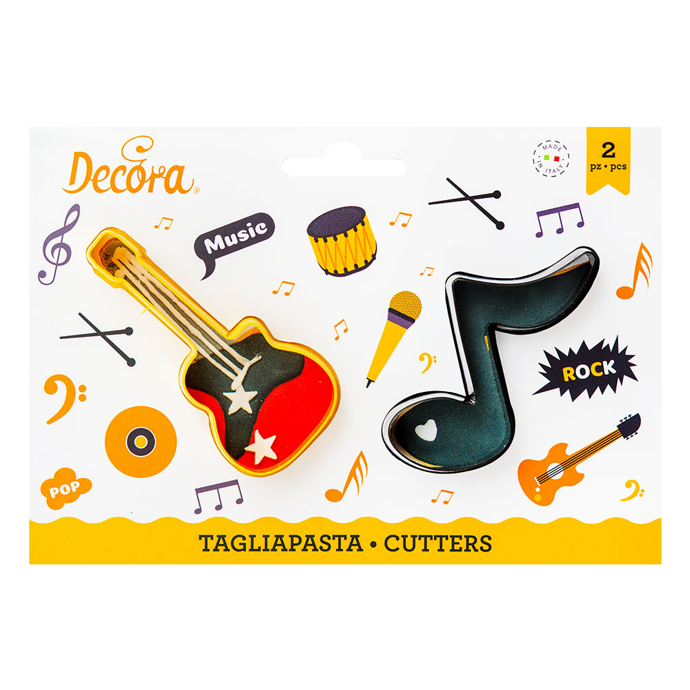 Ausstecher Musik Note und Gitarre