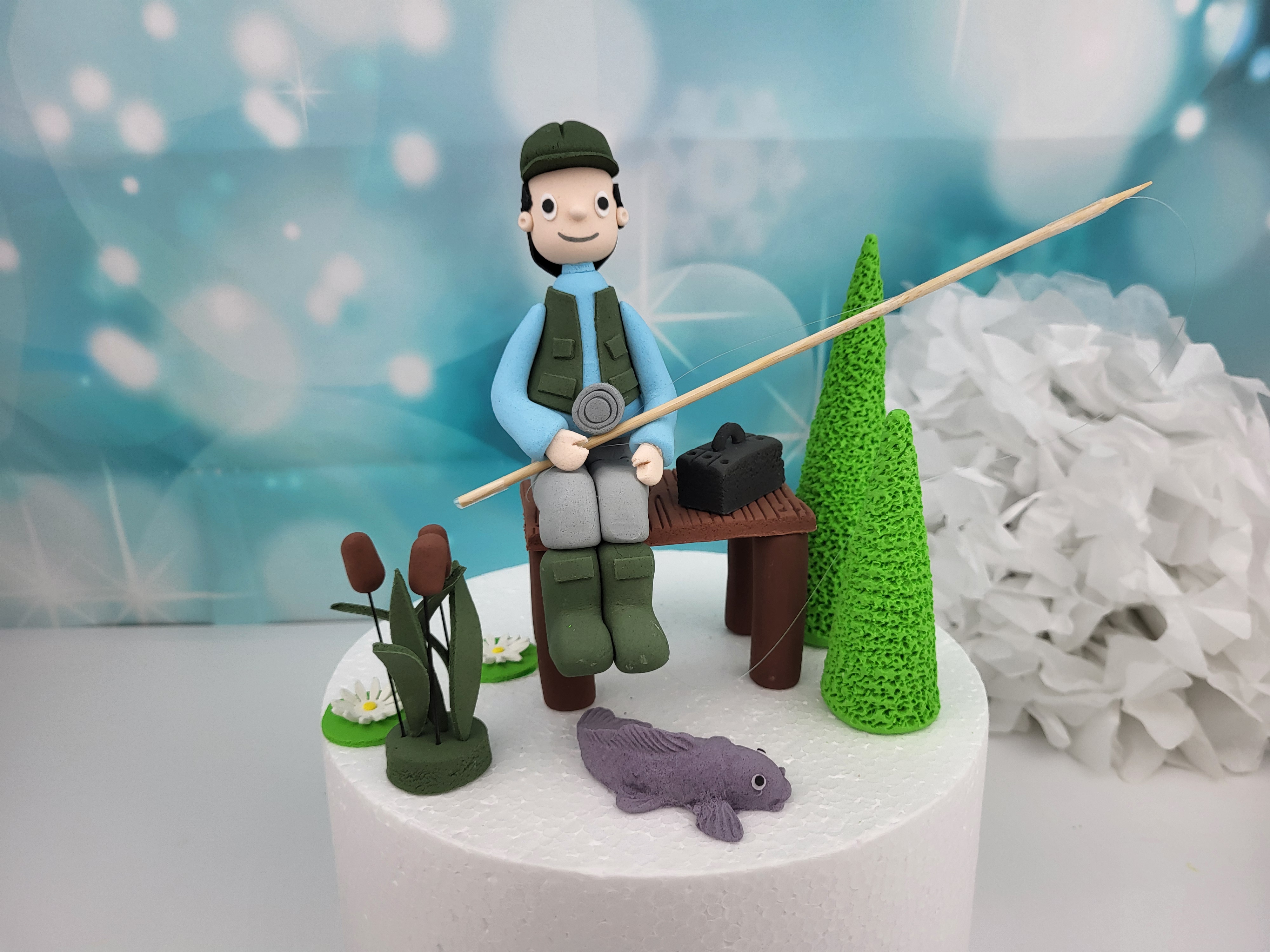 Zuckerfigurenset Angler/Fischer handgemacht