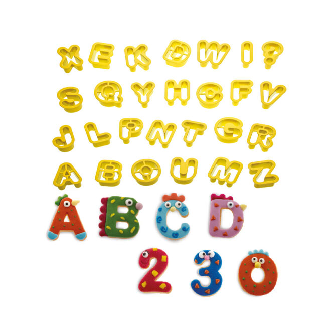 Ausstecherset Buchstaben & Zahlen – 36-teilig