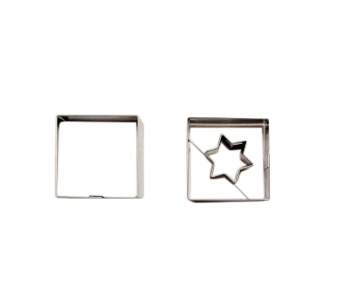 Linzer Ausstecher Quadrat glatt mit Stern A76