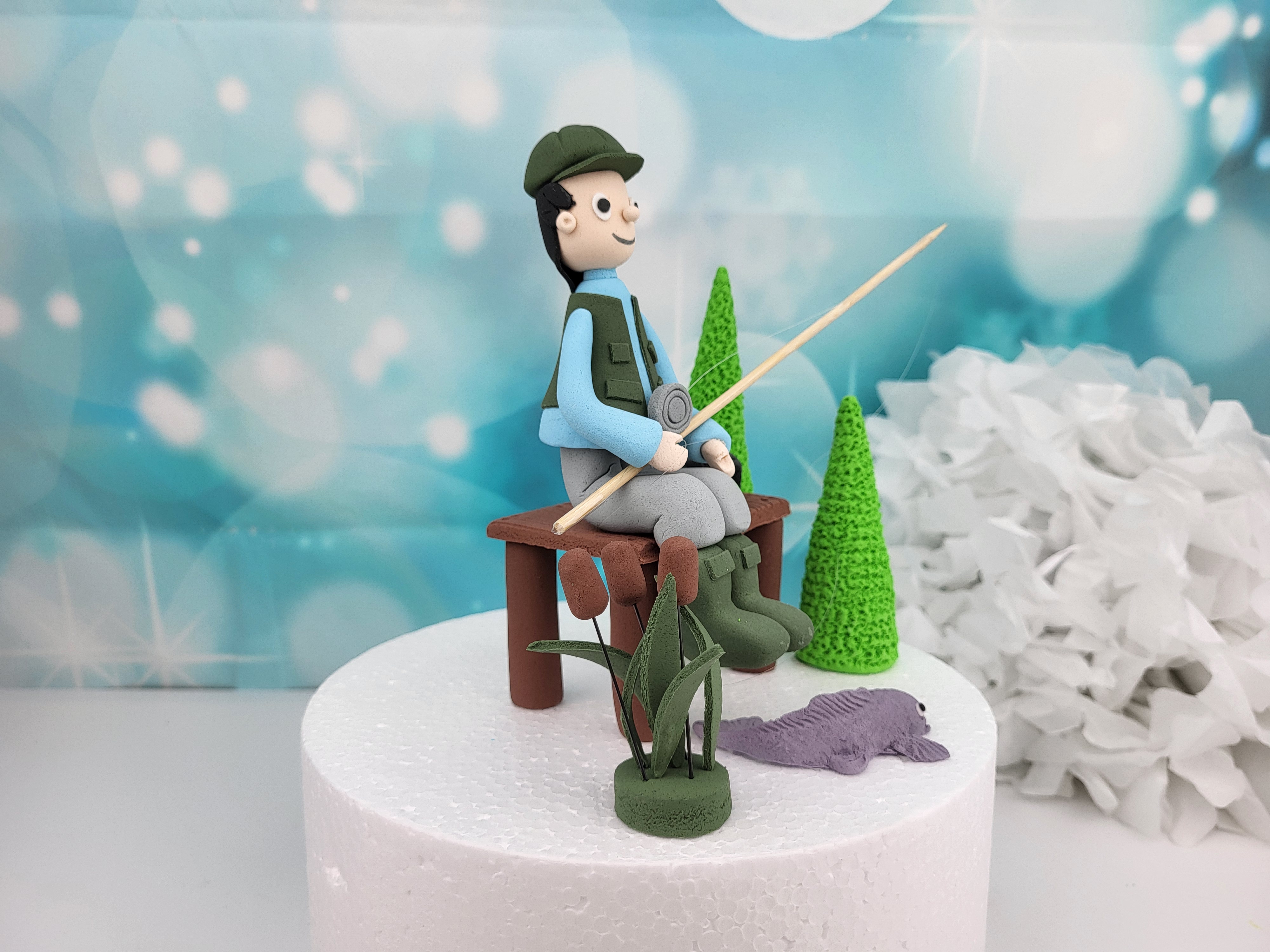 Zuckerfigurenset Angler/Fischer handgemacht