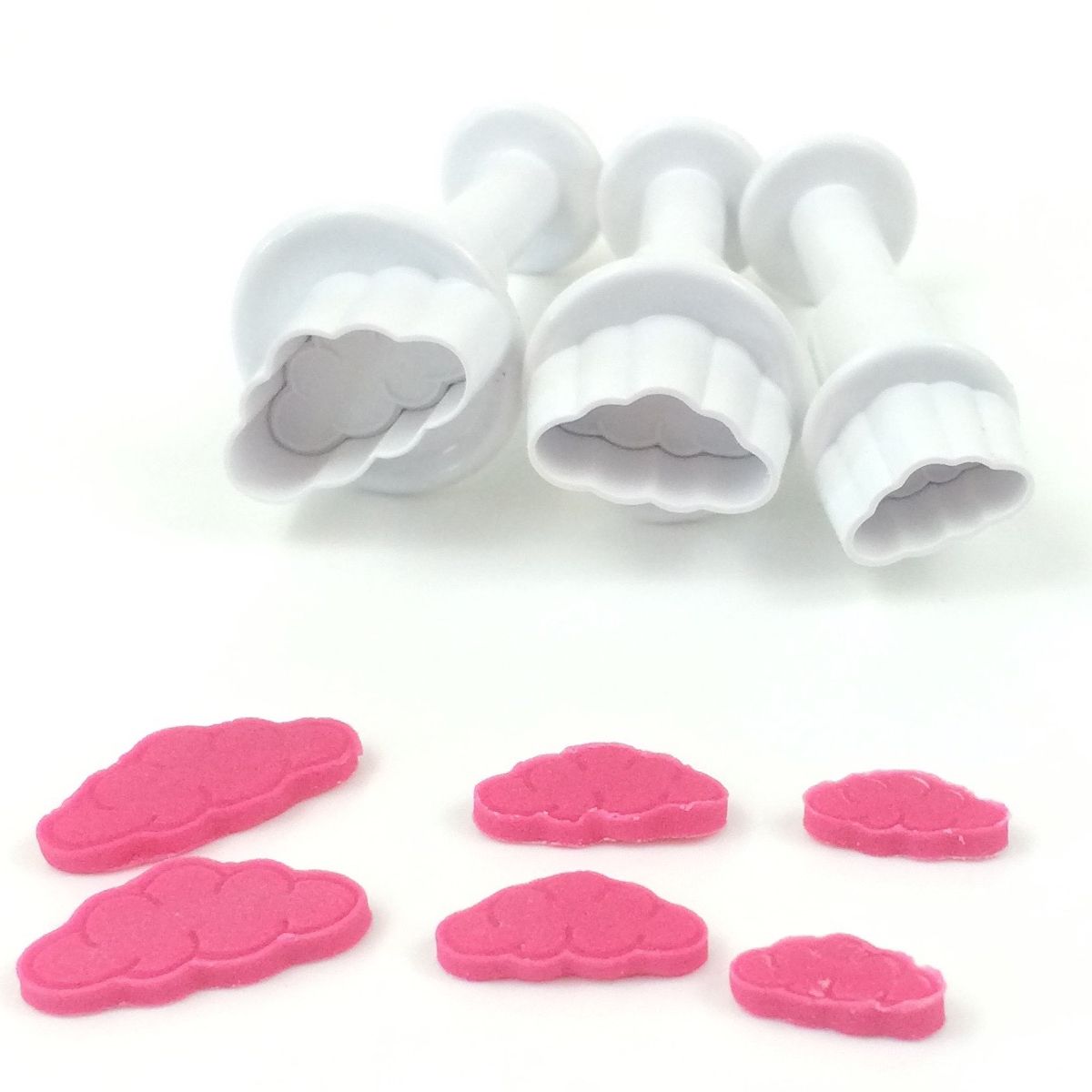 Mini Plunger Wolken Set – 3 Ausstecher für Fondant & Marzipan